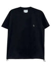 Men's String Detail Short Sleeve T-Shirt Black - WOOYOUNGMI - BALAAN 1