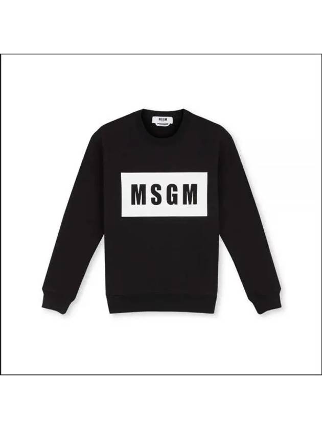 Box Logo Crew Neck Cotton Sweatshirt Black - MSGM - BALAAN 2