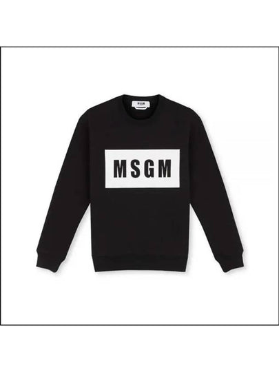 Box Logo Crew Neck Cotton Sweatshirt Black - MSGM - BALAAN 2