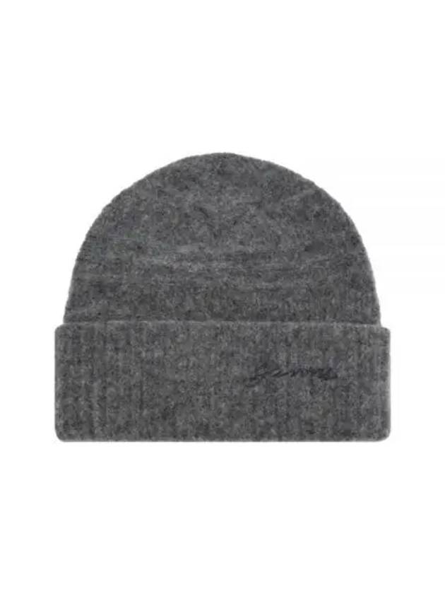 Embroidered Logo Knit Beanie Paloma Melange - GANNI - BALAAN 2