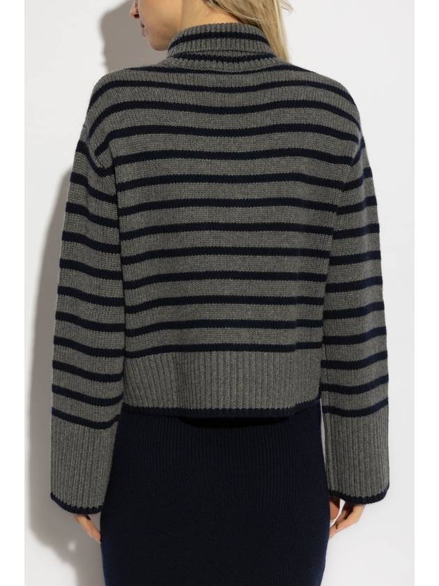 Lisa Yang Turtleneck Fleur Stripes, Women's, Grey - LISA YANG - BALAAN 4