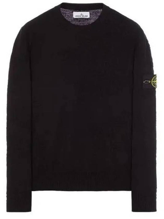 Soft Cotton Crewneck Knit Sweatshirt Black - STONE ISLAND - BALAAN 2