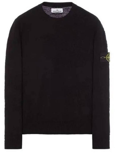 Soft Cotton Crewneck Knit Sweatshirt Black - STONE ISLAND - BALAAN 2