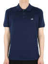 Men's Embroidered Logo Cotton Polo Shirt Navy - CP COMPANY - BALAAN 1