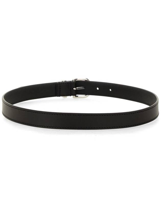 engraved logo leather belt black - ISABEL MARANT - BALAAN 4