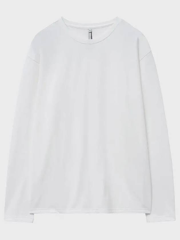 Brushed Crewneck Long Sleeve T-Shirt White - NOIRER - BALAAN 3