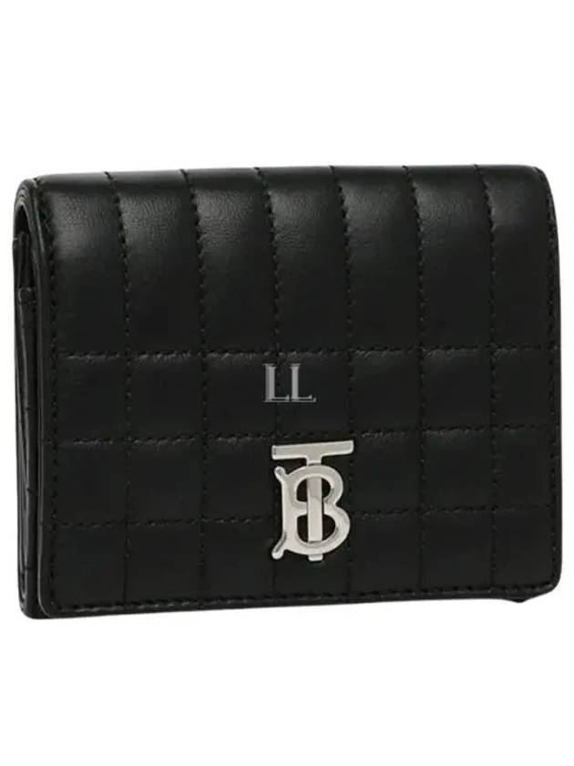 Lola Folding Small Quilted Leather Card Wallet Black Palladium - BURBERRY - BALAAN 2