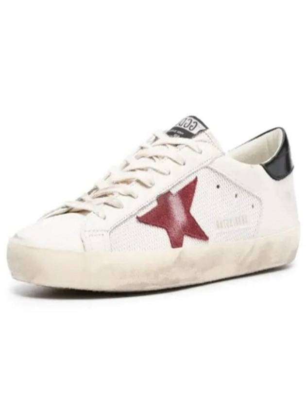 Superstar Distressed Suede-Trimmed Leather And Mesh Sneakers Off White - GOLDEN GOOSE - BALAAN 4