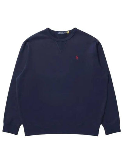 Embroidered Logo Pony Crew Neck Sweatshirt Navy - POLO RALPH LAUREN - BALAAN 2