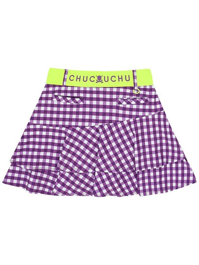 C23MSK014W Gingham Check Skirt Purple - CHUCUCHU - BALAAN 2