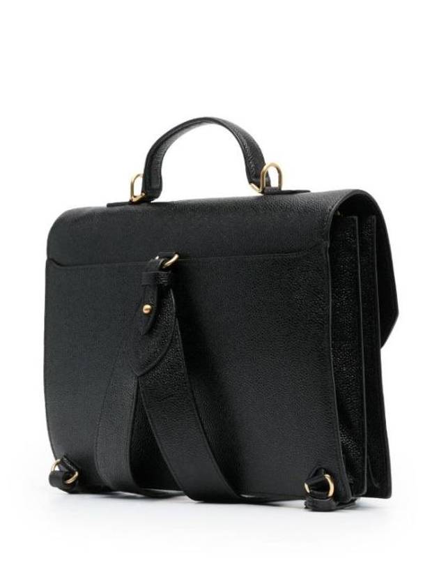 Pebble Grain Leather Tote Bag Black - THOM BROWNE - BALAAN 4