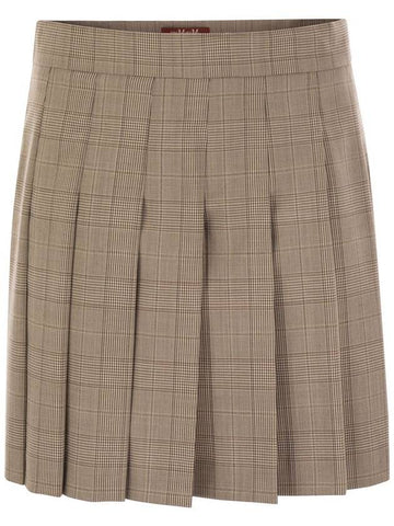 ALCUNO - Pleated short skirt in wool blend - MAX MARA - BALAAN 1