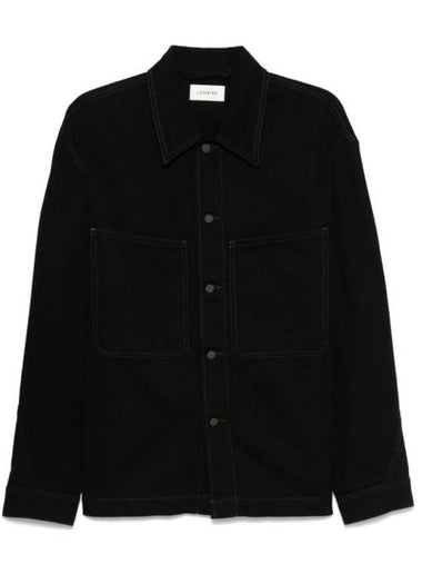 Twisted Sleeve Boxy Over Long Sleeve Shirt Black - LEMAIRE - BALAAN 1