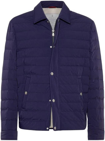 Padded Shirt Jacket Blue - BRUNELLO CUCINELLI - BALAAN 1