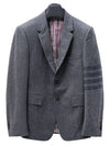 Men's Diagonal Armband Cashmere Flannel Classic Jacket Medium Grey - THOM BROWNE - BALAAN 3