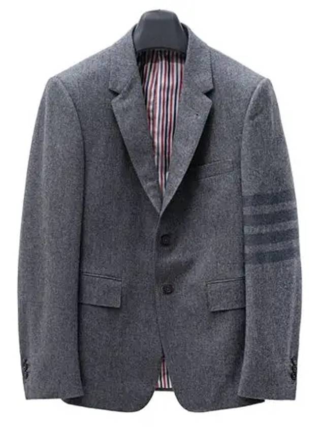 Men's Diagonal Armband Cashmere Flannel Classic Jacket Medium Grey - THOM BROWNE - BALAAN 3