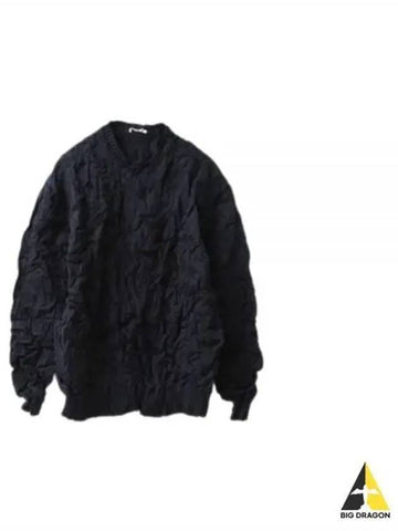 24 WRINKLED DRY COTTON KNIT PO DARK NAVY A24SP02CS Wrinkle pullover - AURALEE - BALAAN 1