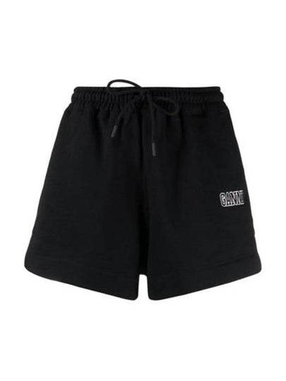 Women's Logo Drawstring Shorts Black - GANNI - BALAAN 2