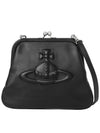 Leather Embossing Logo Clutch Bag Black - VIVIENNE WESTWOOD - BALAAN 2