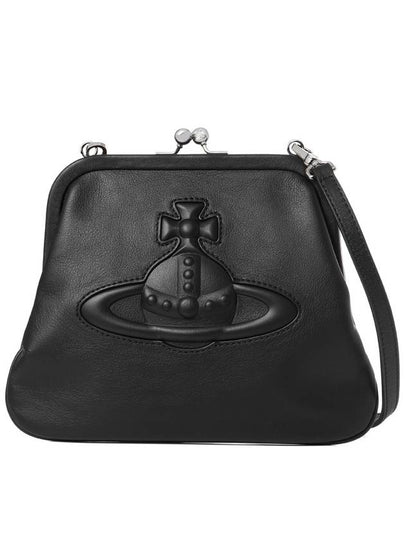 Leather Embossing Logo Clutch Bag Black - VIVIENNE WESTWOOD - BALAAN 2