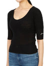 Women's Short Sleeve Knit Top Black - GANNI - BALAAN 3