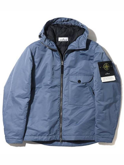 Men's Nylon Hooded Jacket Blue - STONE ISLAND - BALAAN 2