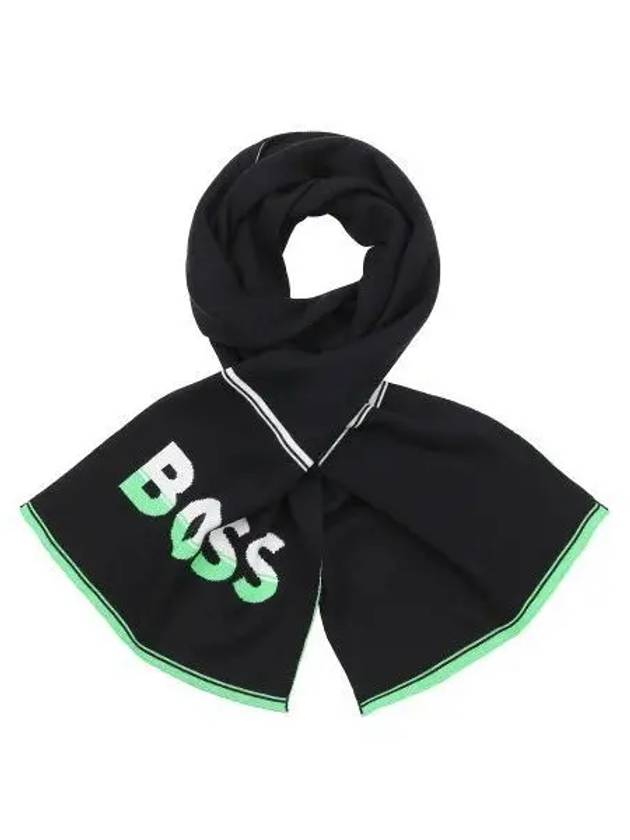 Wool color block logo stripe scarf 50475518 402 - BOSS - BALAAN 1