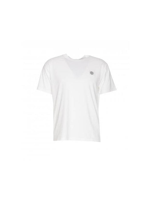 Organic Cotton Short Sleeve T-Shirt White - STONE ISLAND - BALAAN 1