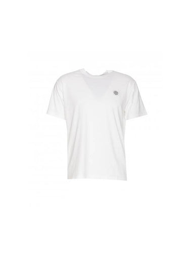 Organic Cotton Short Sleeve T-Shirt White - STONE ISLAND - BALAAN 1