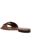 Baguette FF Logo Leather Slippers Mocha - FENDI - BALAAN 3