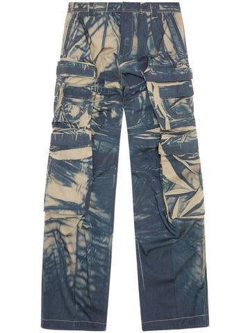 P-Hugh Creaseed Effect Cargo Track Pants Grey - DIESEL - BALAAN 1