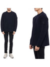 Ghost Piece Crew Neck Wool Knit Top Navy - STONE ISLAND - BALAAN 3