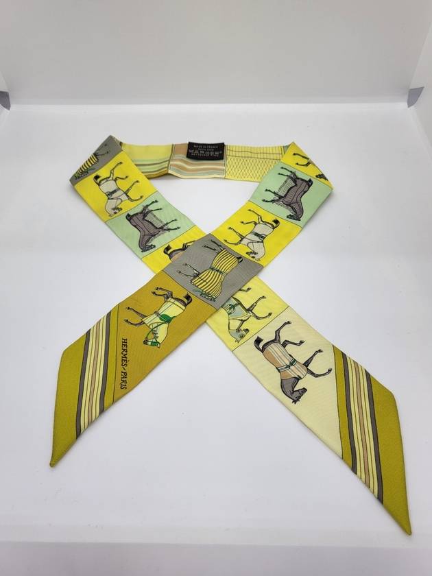 Twilly Silk Yellow Holes Scarf H064116S - HERMES - BALAAN 3