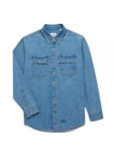 JJJJound Denim Long Sleeve Shirt Blue - LEVI'S - BALAAN 1