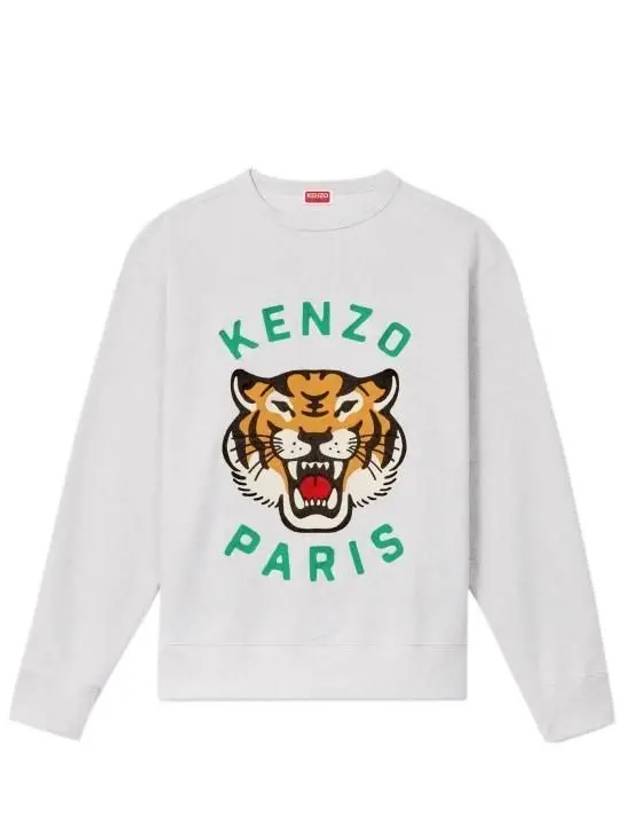 Lucky Tiger Embroidery Cotton Sweatshirt Pale Grey - KENZO - BALAAN 2