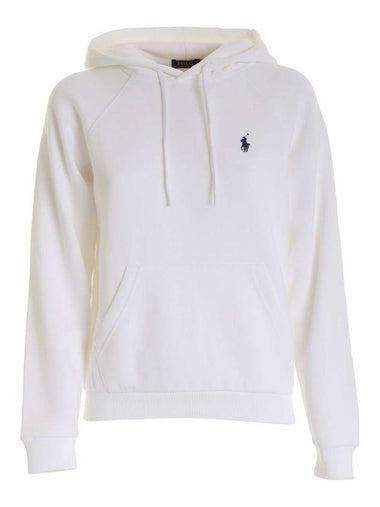 Women's Embroidered Logo Long Sleeve Hoodie White - POLO RALPH LAUREN - BALAAN 1