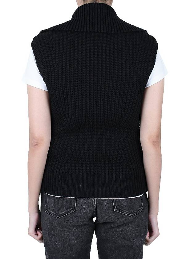 Women's Padded Wool Vest Black - MONCLER - 6