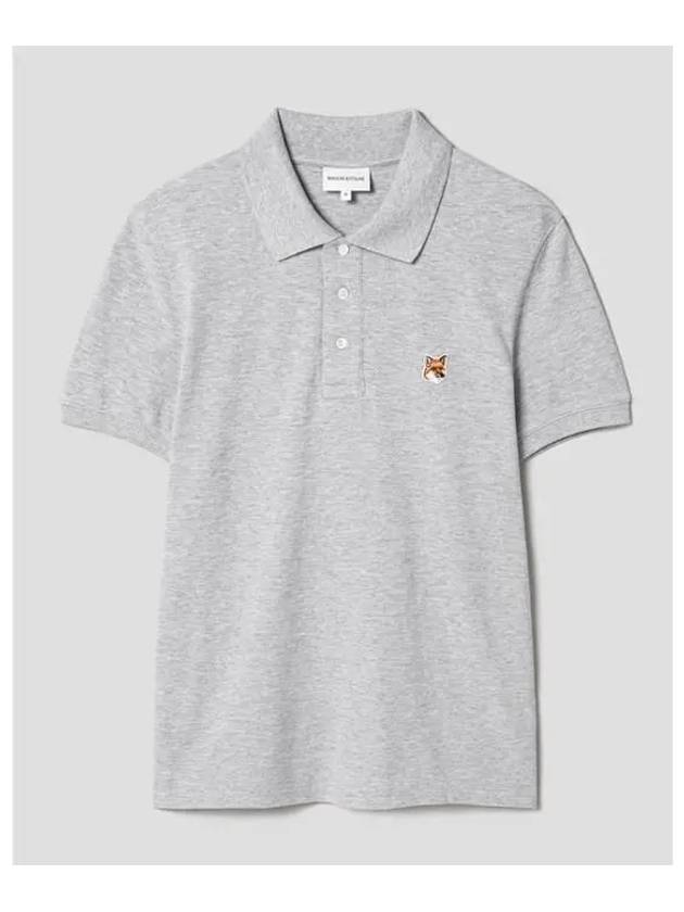 Fox Head Patch Cotton Polo Shirt Grey - MAISON KITSUNE - BALAAN 2