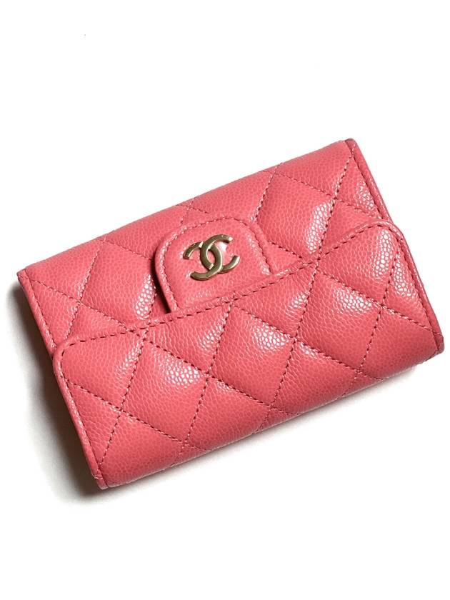 Classic Caviar Card Wallet Coral AP0214 Kleokdok - CHANEL - BALAAN 5