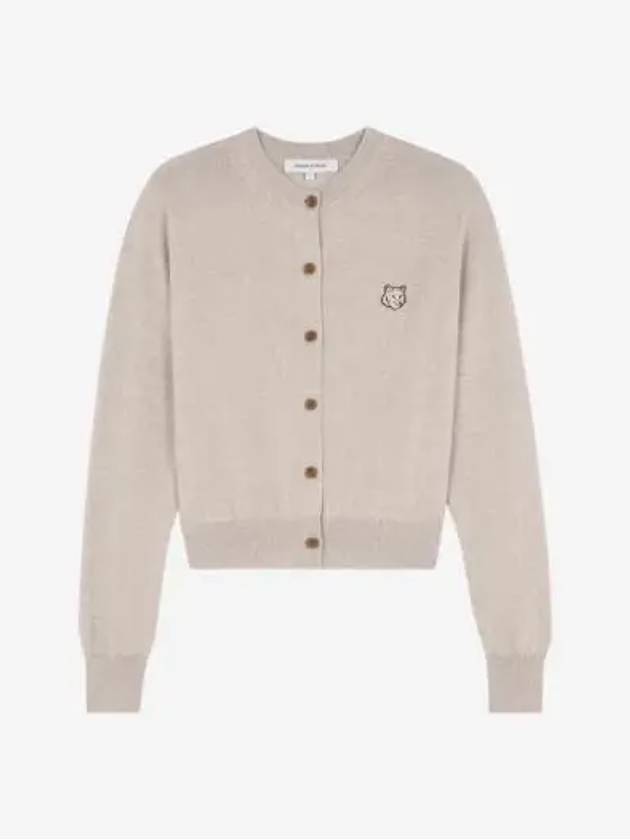 Bold Fox Head Patch Regular Cardigan Beige Melange - MAISON KITSUNE - BALAAN 3