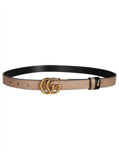 GG Marmont Reversible Thin Belt Pink Black - GUCCI - BALAAN 1