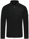 Oversized Organic Gabardine Long Sleeve Shirt Black - CP COMPANY - BALAAN 2