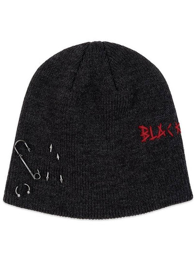 BBD Embroth Logo Piercing Beanie Charcoal - BLACKBLOND - BALAAN 2