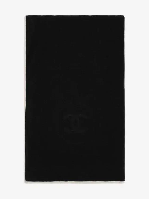 CC Logo Cashmere Silk Scarf Black - CHANEL - BALAAN 3