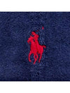 Pony Logo Cotton Terry Ball Cap Navy - POLO RALPH LAUREN - BALAAN 4