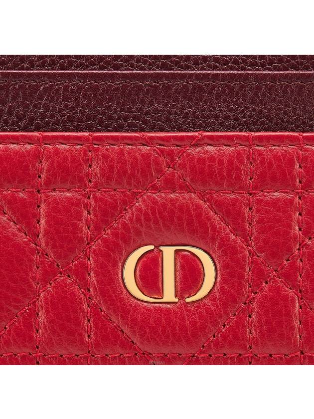 Caro Freesia Calfskin Card Wallet Red - DIOR - BALAAN 4