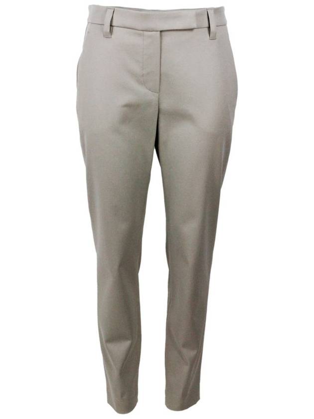 Stretch Cotton Cover Slim Fit Pants Beige - BRUNELLO CUCINELLI - BALAAN 2