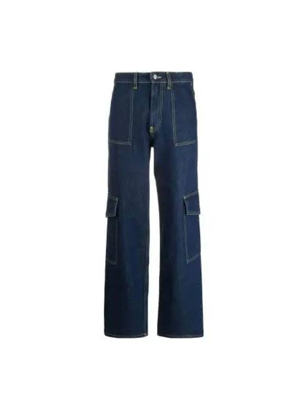 Rinse Angi Cargo Wide Jeans Navy - GANNI - BALAAN 2