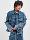 Oversized Denim Trucker Denim Jacket Blue - C WEAR BY THE GENIUS - BALAAN 1