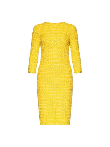 tweed midi dress yellow - BALENCIAGA - BALAAN 1